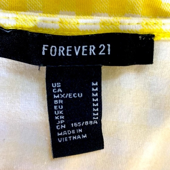 Forever 21 yellow and white checked top - Picture 4 of 5
